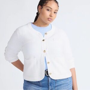 Free Assembly White Button-Up Women's Sweater